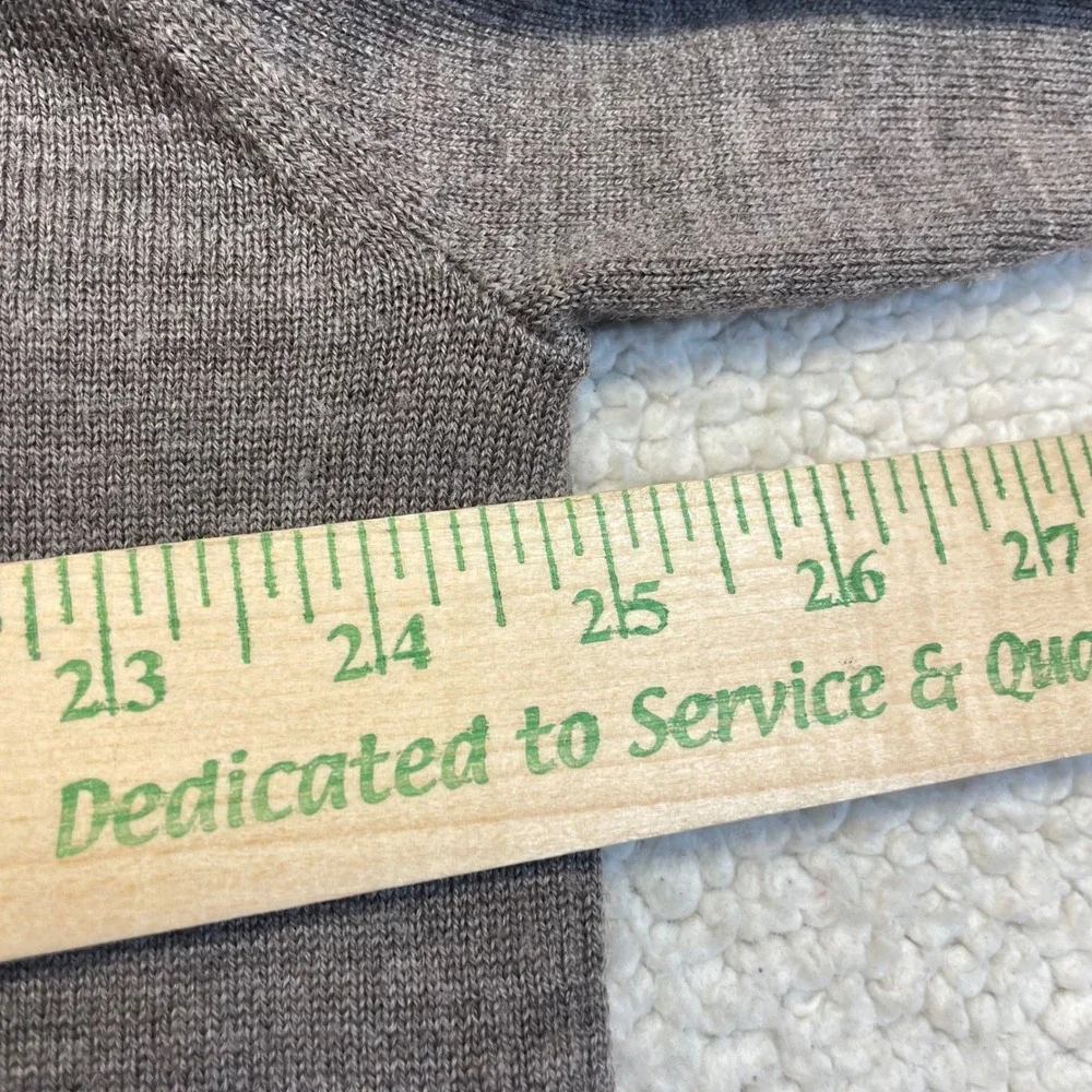 Orvis Sweater Mens XL Brown 100% Merino Wool Quarter Zip Pullover 9G6T 691690